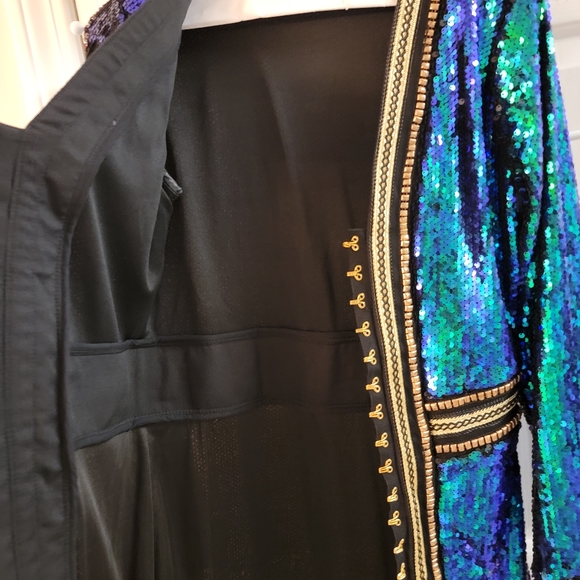 Anisha Green Premium Embellished Sequin shirt dress - Picture 3 of 15